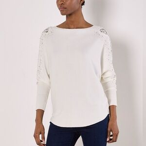 Milano White Blouse with Lace Sleeves